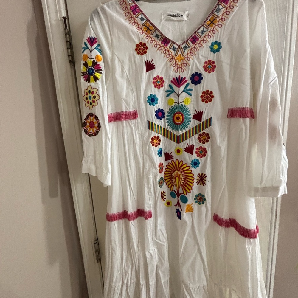 White Embroidered Dress